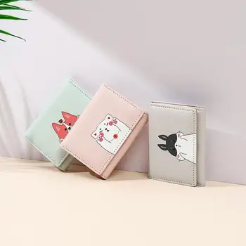 2020 Fierbinte De Desene Animate Drăguț Cardului Mini Portofel Fete Din Piele Pungă De Monede Mici De Pisica Neagra Portofel Coreean Designer De Carte Ori Portofele