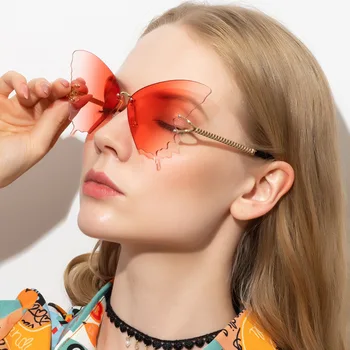 2020 Fluture fără ramă de ochelari de Soare pentru Femei de Moda Steampunk Ochelari de Soare Personalitate Nuante UV400 Ochelari de Epocă Oculos Uv400