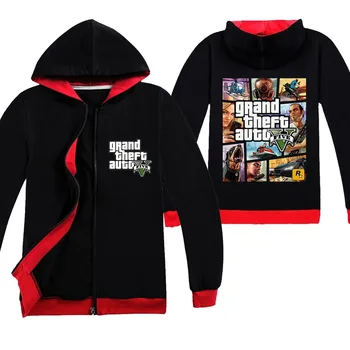 2020 Grand Theft Auto V Haine Fete roupas Gta 5 Desene animate cu Fermoar, Jachete Îmbrăcăminte pentru Copii Baieti cu Maneca Lunga Topuri Tricouri