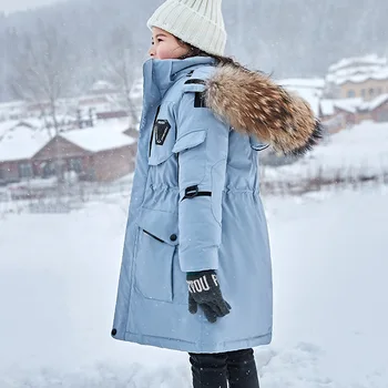 2020 Iarna Copii Thich Rață Jos Haina Băieți Fete rusă Zapada de Ski Adolescenți Îmbrăcăminte exterioară Capișon Jachete Calde, cu Guler de Blană