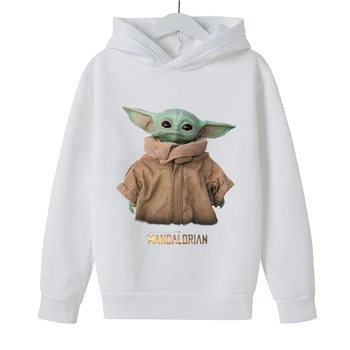 2020 Iarna pentru Copii de Înaltă calitate din Bumbac Cald Yoda Copilul Hanorac Tricou de Imprimare Băieți Casual Sport de Iarnă cu Glugă