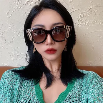 2020 la Modă Personalitate Metal ochii de Pisica ochelari de Soare pentru Femei Brand de Lux de Designer Cadru Retro Ochelari de Soare lunette de soleil femme