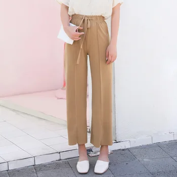 2020 Moda De Vara Largi Picior Pantaloni Femei Talie Mare Carouri Cu Dungi Loose Palazzo Pantaloni Office-Eleganta Doamnelor Plus Dimensiune Pantaloni