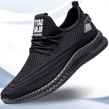 2020 Moda Nouă Bărbați Adidași Plat Pantofi Casual pentru Barbati ochiurilor de Plasă Respirabil de Mers pe jos de Sport Pantofi de Funcționare de Vară, Alb, Negru