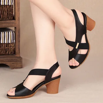 2020 moda pentru femei sandale platforma de vară mid-toc toc înalt open-toe casual non-alunecare spate curele de plaja doamnelor pantofi