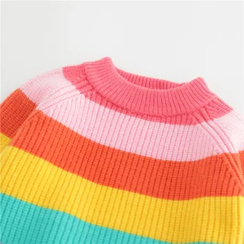2020 Nou Copil fetita Pulover Toamna iarna Curcubeu cu Dungi tricotate copii pulovere de moda moale caldă pentru Fete Imbracaminte
