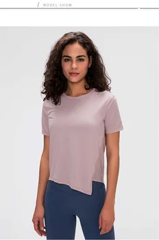 2020 Nou de Funcționare Umiditate Wicking Yoga Maneci Scurte T Shirt pentru Femei din Bumbac Solide T-shirt Femei Casual Tricou Vrac
