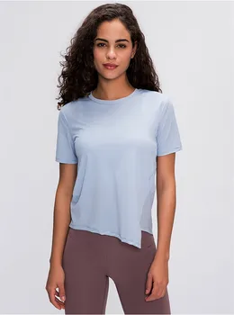 2020 Nou de Funcționare Umiditate Wicking Yoga Maneci Scurte T Shirt pentru Femei din Bumbac Solide T-shirt Femei Casual Tricou Vrac