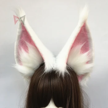 2020 Nou LOL Spiritul Floare Ahri e Cosplay DIY Dimensiuni Mari Vulpea Albă Urechi Hairhoop Bentițe articole pentru acoperirea capului Pentru Costum Accesorii