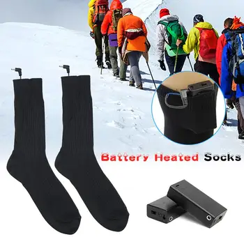 2020 Nou Termică Bumbac Șosete Încălzite Sport de Schi Sosete de Iarna Picior mai Cald Electrice de Încălzire Ciorap Baterie Bărbați Femei термоноски