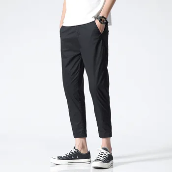 2020 Nou Toamna Mens Bumbac De Înaltă Calitate Casual Lungime De Glezna Pantaloni De Moda De Om Pantaloni Negru
