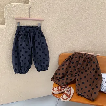 2020 Nouă Băieți și Fete din Bumbac de Cauzalitate Polka Dot Pantaloni Copii Copilul Pierde Casual pantaloni de Catifea cord Harem Pantaloni pentru Copii Haine