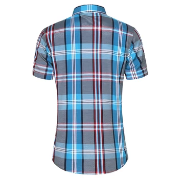 2020 Nouă Modă Carouri Cămașă Bărbați Summer Casual Maneca Scurta Shirt Mens Plus Size Beach Hawaiian Bluze Bluza de sex Masculin 5XL 6XL 7XL