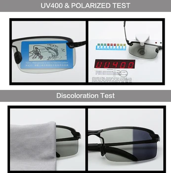 2020 Polarizate Fotocromatică ochelari de Soare Barbati de Conducere Cameleon Decolorarea ochelari de Soare pentru barbati moda fără ramă pătrată Ochelari
