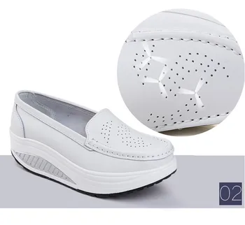 2020 Primavara-vara se agită pantofi Respirabil gol afară de femei Singure pantofi asistenta pantofii sunt de culoare albă și pantofi platforma femeie