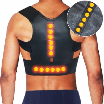 2020 Reglabil Bărbați Femei Corset Ortopedic Jos A Spatelui Suport Centura Cu Bretele De Umăr Magnetic Corector De Postura Dreaptă Centura