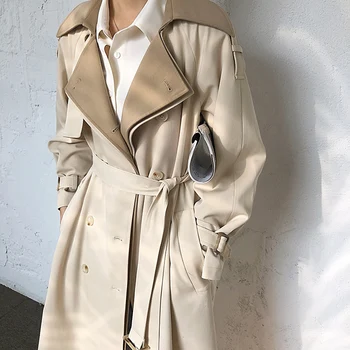 2020 Toamna High-End Atmosferice Canadiană Moda All-meci Mid-Lungime Jacheta Cu Centura chaquetas mujer