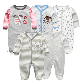 2020 Unisex 5PCS/Lot Copil Haine de Fata 0-12M Costume Newbron baietel Haine cu Maneci Lungi Salopeta Pijama Roupa de bebe