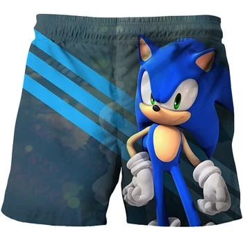 2020 Vara Baieti de Desene animate Sonic ariciul pantaloni scurți Albastru 3D Imprimate Fete Streetwear Copii de moda pentru Copii Amuzant pantaloni scurti