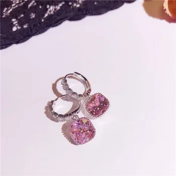 2021 noi de lux cu argint culoare roz princess argint 925 cercei pentru femei lady cadou de aniversare de bijuterii en-gros E5610