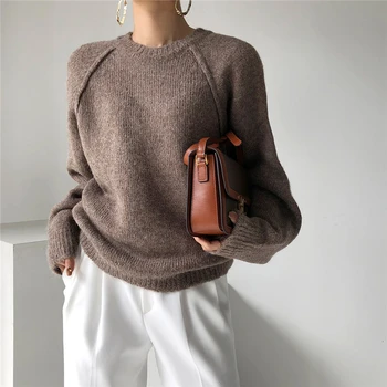 2021 noi doamnelor toamna/iarna noi pulover cald tricot vrac pulover all-meci stil Harajuku top culoare solidă