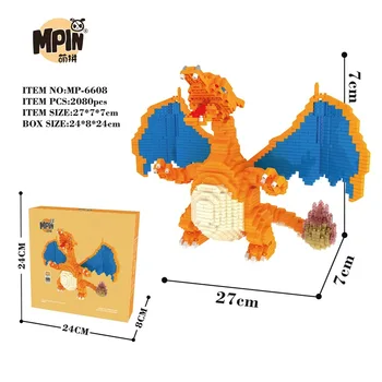 2080pcs+ Charizard Mini Blocuri Poke Monștri Model de Bloc Figura Jucărie DIY Asamblate Cărămizi Pentru Copil Ziua de nastere 6608