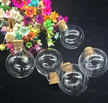 20buc 24*28mm sticlă clară dorința sticla flacon minge transparent dop de plută pandantiv glob de sticlă de dom bule de bricolaj cadouri partid găsirea