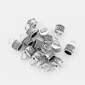 20buc Argint Tibetan Aliaj Ciucure Capace Șirag de mărgele Pentru a face bijuterii Diy Constatările 7mm Rotund din Piele de Cablu