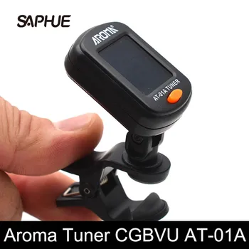 20buc AROMA LA-01A Tuner Chitara Rotativ Clip-on Tuner Ecran LCD pentru Cromatice, Acustice, Chitara, Bas, Ukulele Negru