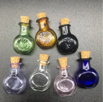 20buc roz/mov/verde/albastru/negru care Doresc Sticla flacon Pandantiv Parfum ulei esențial de Plută, Sticlă Suflată manual bijuterii Colier