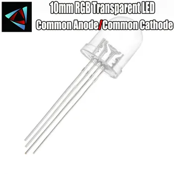 250 buc = Plin de culori Transparente cu LED-uri RGB, 10mm, comune anod Catod Comun diode