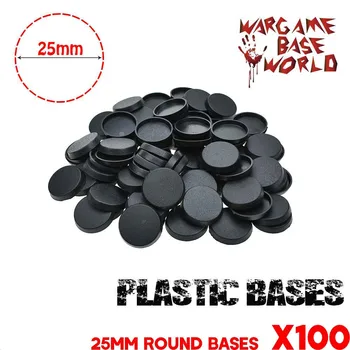 25mm Rotund baze de Plastic pentru jocuri miniaturi și jocuri de masă 100buc