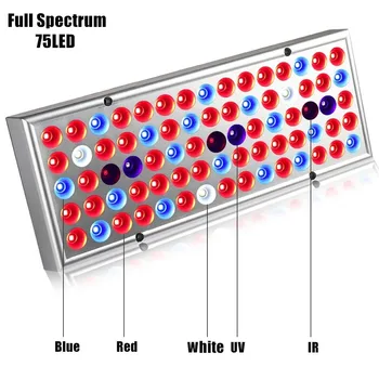 25W 75LED întregul Spectru Cresc Lumini AC85~265V UV LED-uri IR Planta Lampa Pentru Interior cu efect de Seră să Crească Cort Legume Creștere și Înflorire
