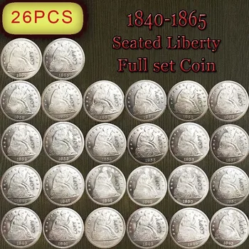 26pcs monede statele UNITE ale americii set 1840-1865 așezat libertate copia monede vultur replica monede