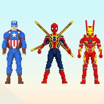 2768pcs+ Super-Erou Blocuri Figura Iron Man DIY Diamant Micro Captain America Cărămizi figurina Jucarie Copii