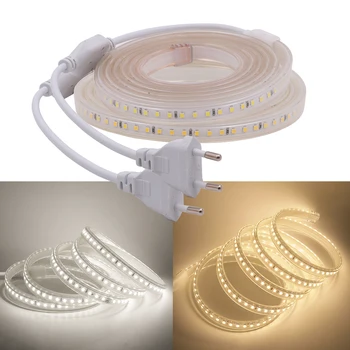 2835 Banda LED 220V rezistent la apa IP67 120LEDs/m Flexibile Panglică Bandă de Lumină LED-uri Lampa de Acasă Decoracion Alb Rece Natural Alb