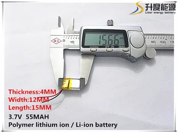 3.7 V,55mAH,[401215] PLIB; polimer litiu-ion / Li-ion pentru GPS,mp3,mp4,mp5,dvd,bluetooth,model de jucărie