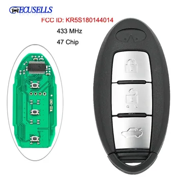 3 Butonul Smart Remote Telecomanda 433MHZ cu 47 Cip pentru Infiniti JX35/QX60 FCC ID: KR5S180144014