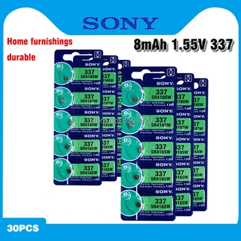 30pcs/lot Sony Original 1.55 V 337 SR416SW Oxid de Argint Baterie de Ceas LR416 337 SR416SW Butonul de Celule Monede FĂCUTE ÎN JAPONIA 0%Hg