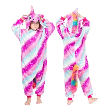 32 Set Nou kigurumi de Copii de origine Animală Pijamale Baieti Fete Unicorn Tigru Pegasus Iarna cu Gluga pentru Copii Pijamale Onesie Pijamale Flanel