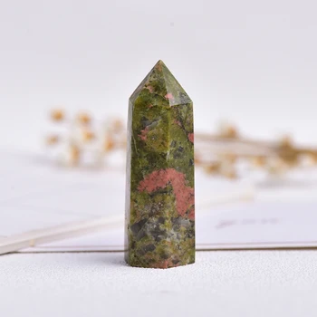 35-45mm Naturale unakite Punct de Cristal Mineral Ornament de Vindecare Bagheta Acasă Decorare Camera de Studiu Decorare DIY Cadouri