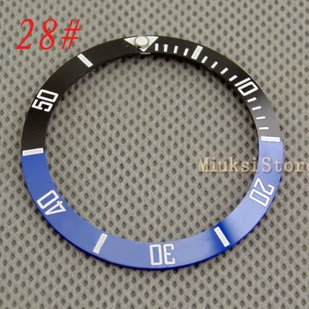 38mm negru și albastru bezel ceramica pentru bărbați/femei ceasuri mecanice ceas bezel