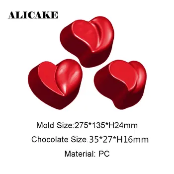 3D de Ciocolata Bar de Matrite Plastic Policarbonat Dragoste Inima Bomboane Forme de Panificatie produse de Patiserie de Copt Instrumente pentru Ciocolata Formă Tava Matrite