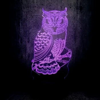 3D LAMPA de Animale BUFNITA DECOR Creativ Lumina de Noapte cu LED-uri Colorate Gradient Atmosfera Ziua de Anul Nou cool owl lămpi de noapte lava