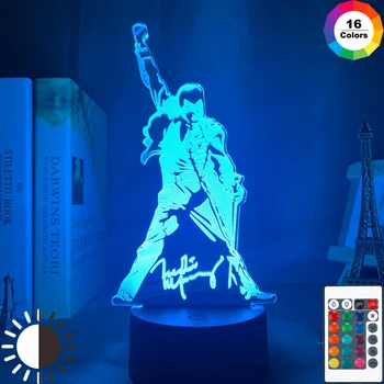 3d Lampa Queen Freddie Mercury Figura Lumină de veghe Led cu Senzor Tactil pentru Copii Veioza pentru Birou Decorative Lampa 3d Cadou