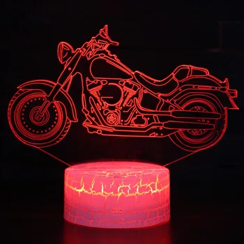 3D LED Lampă cu Motor de Motocicleta Vehicul Luminile de Noapte de Culoare Schimbare Holograma Atmosfera Noutate Lampă de Lavă pentru Acasă Iluzie Cadou