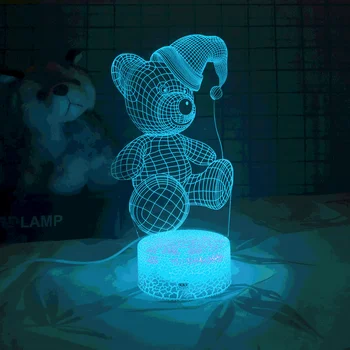 3D LED Lumina de Noapte Creative Masă Lampă de Noptieră Romantic Inima Suporta lumina USB Copii Acasă 7 culori Decor decor lampă de masă