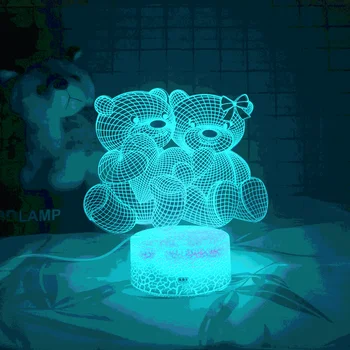 3D LED Lumina de Noapte Creative Masă Lampă de Noptieră Romantic Inima Suporta lumina USB Copii Acasă 7 culori Decor decor lampă de masă
