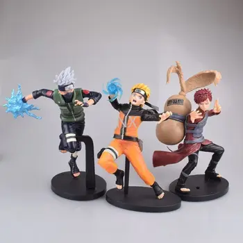 3pcs Uzumaki Naruto Figura Sabaku no Gaara Kakashi Figura de Acțiune PVC Modelul de Colectare de Jucării cadou de Craciun decor de birou