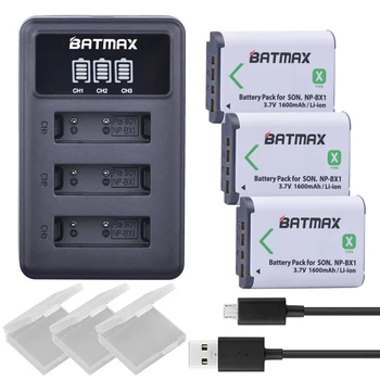 3X NP BX1 Bateria NP-BX1 Baterie+ 3 Slot-uri LED, Incarcator pentru Sony DSC RX1 RX100 AS100V M3 M2 HX300 HX400 HX50 HX60 GWP88 AS15 WX350